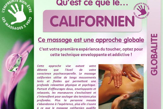 Apprenez le massage bien-être Californien